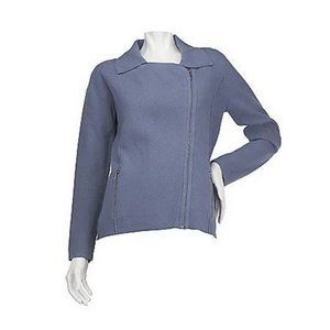 M By Marc Bouwer For QVC Asymmetrical Zip Front Sweater Jacket XS